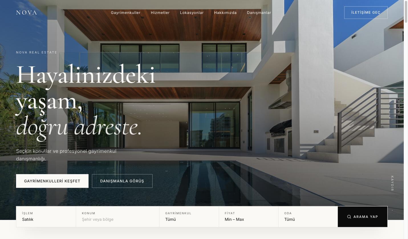 NOVA Real Estate ekran görüntüsü